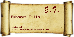Ekhardt Tilla névjegykártya